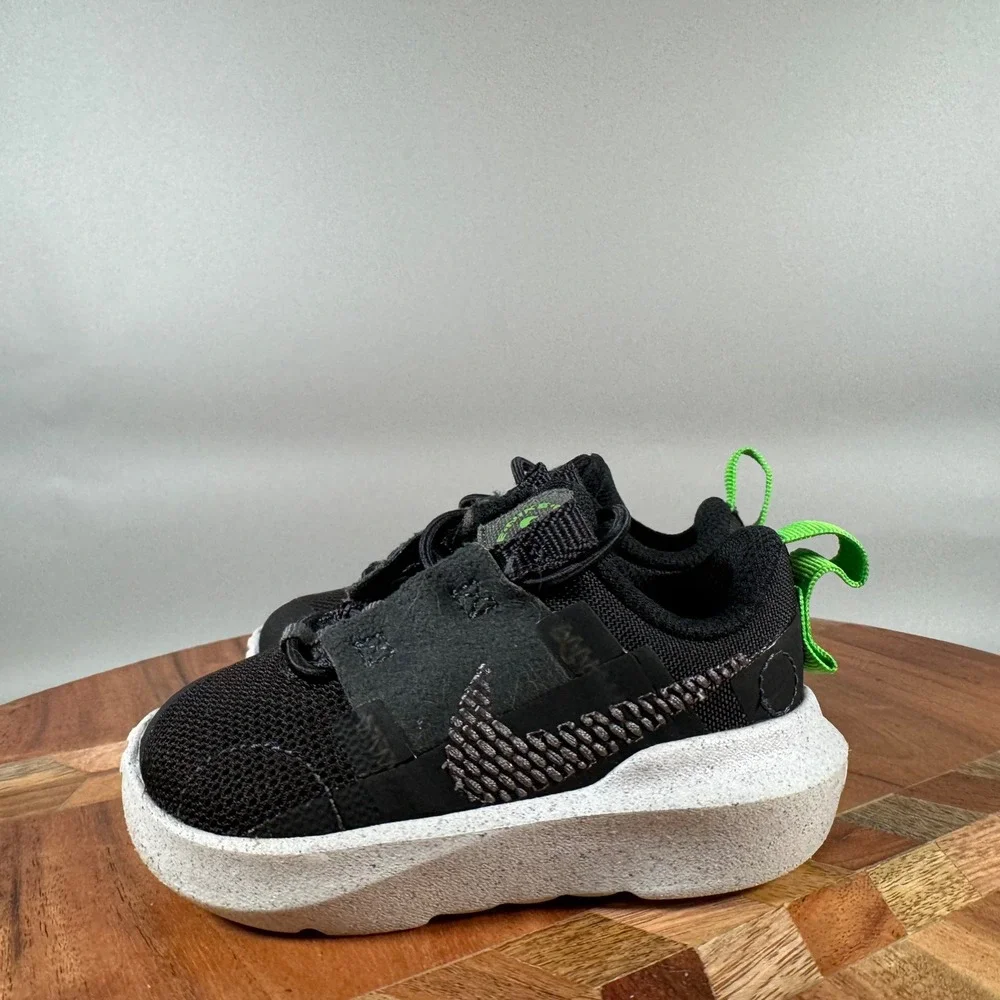 Nike Crater Impact Toddler Shoes Black Green Strike DB3553-001 Size 5C